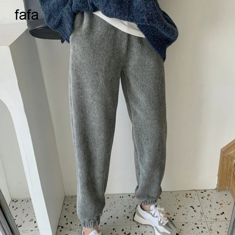 

Женские брюки, зимние леггинсы, корейские спортивные штаны, серые брюки