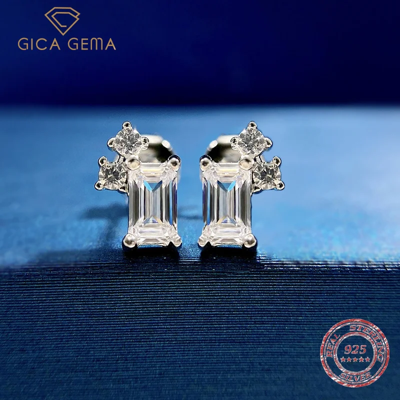 

Gica Gema 2023 Trendy 925 Sterling Silver Stud Earring Party Wedding Earrings For Women Men Charm Engagement Jewelry Bride Gift