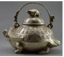 

Chinese Beautiful Collectible Decorated Old Handwork Tibet Silver Carved Big Tea Pot Tibetan Silver decoration brass outlets