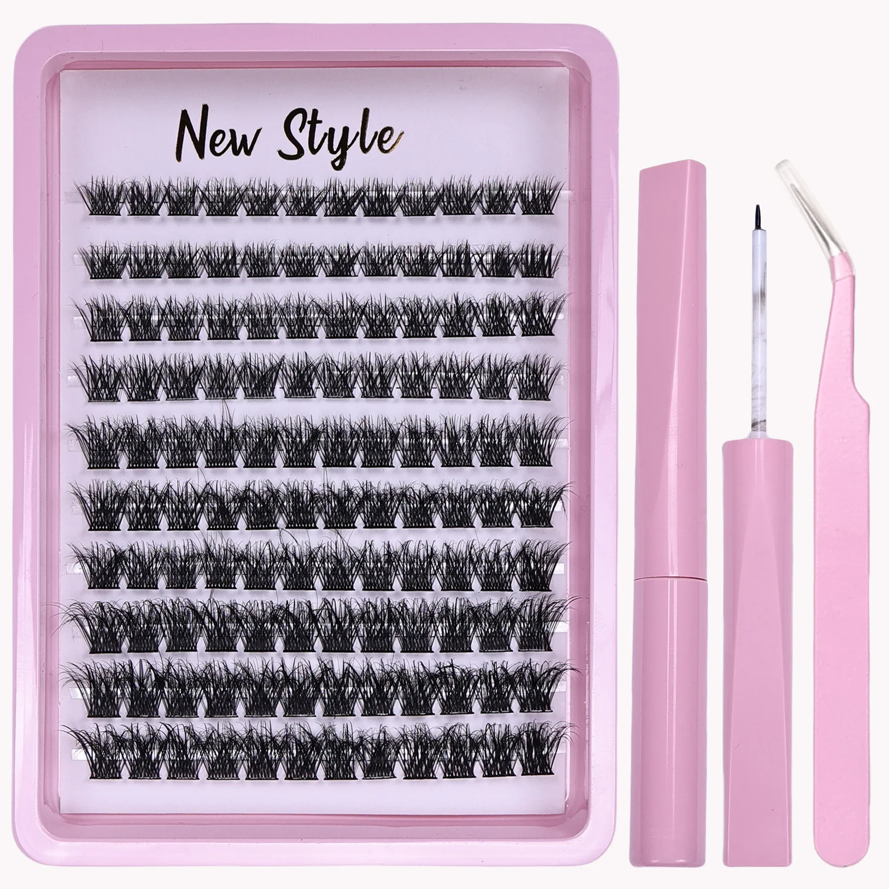 120 шт. набор для наращивания накладных ресниц с клеем и герметиком пинцетом