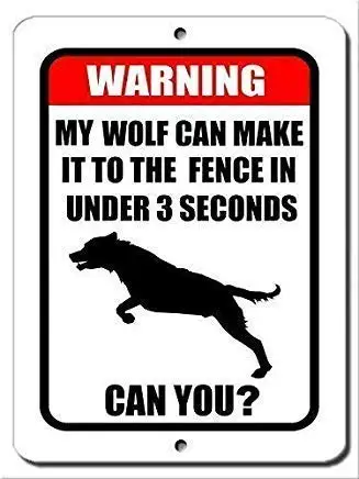 

Kathelgyn Metal Tin Sign Wall Decor Vintage Warning Beware of Dog Wolf Post Plaue for Women Men for Outdoor Indoor Aluminum Sign