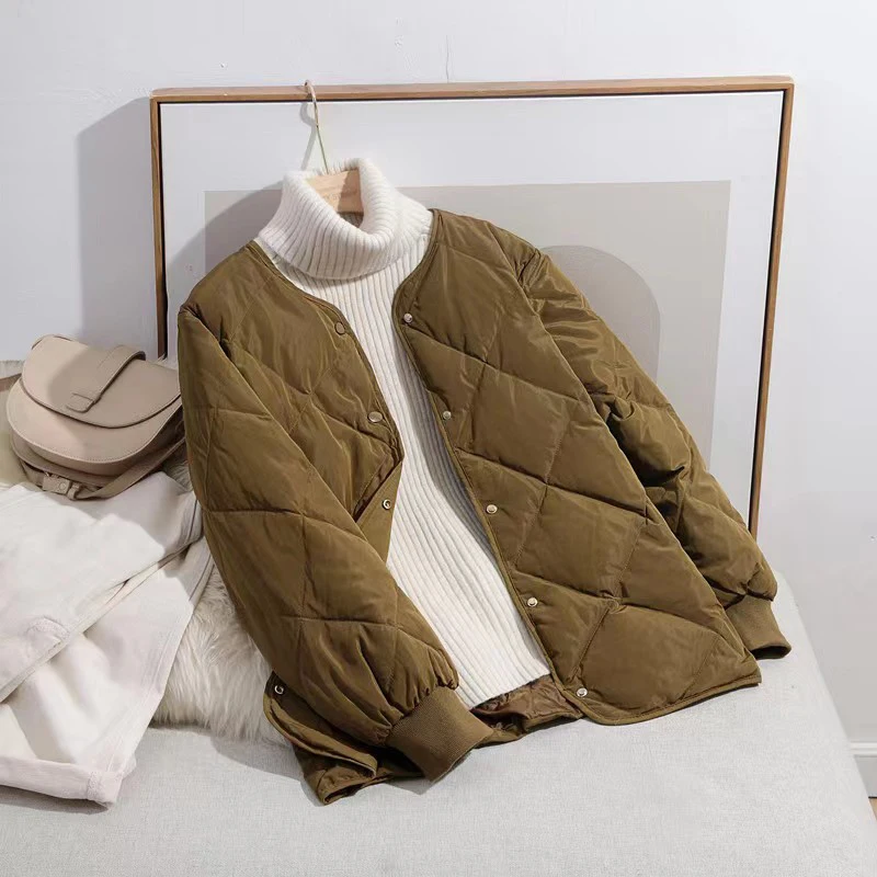 Осенне-зимнее теплое пуховое Хлопковое платье модный короткий топ с круглым