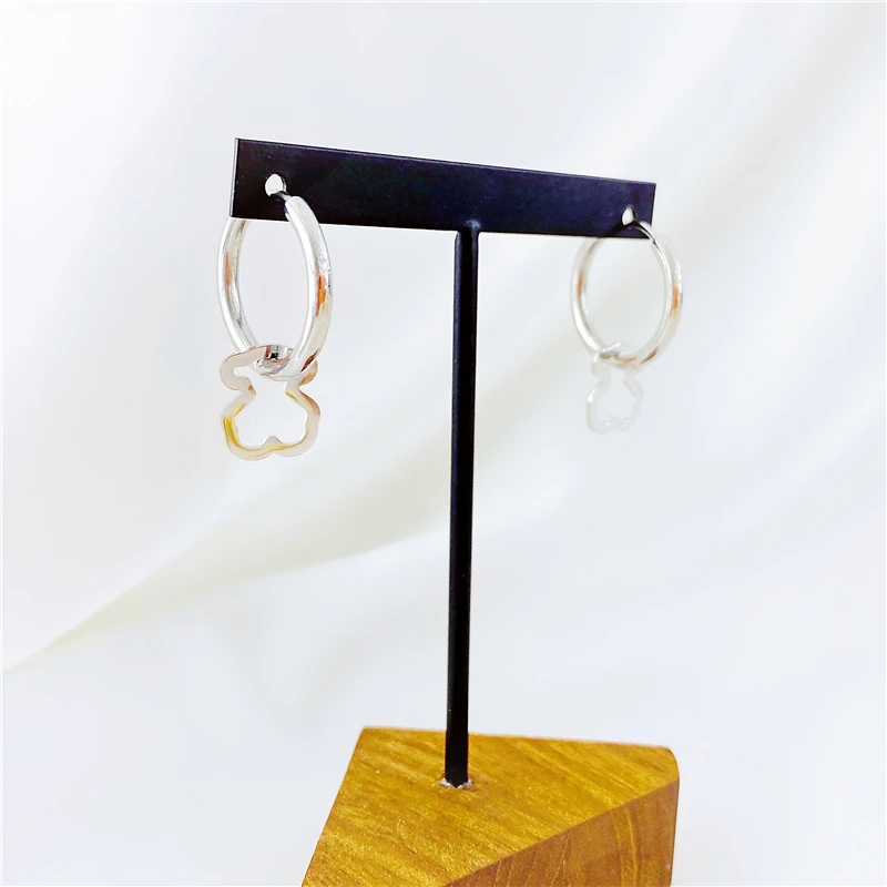 

Hot Style Hollow Simple Colors Earring Stainless Steel Bear Earring Fashion Jewelry Top-Grade Plated Factory Price Wholesale