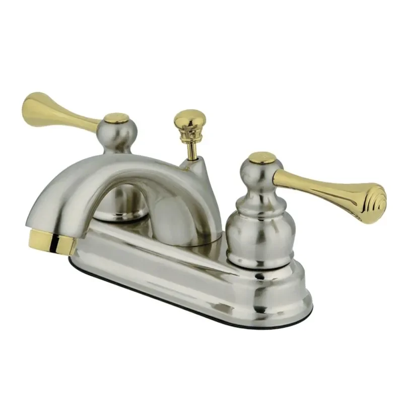 

Upgrade Now! Delightful 4 In. Centerset Bathroom Faucet with Brushed Nickel and Polished Brass Finish