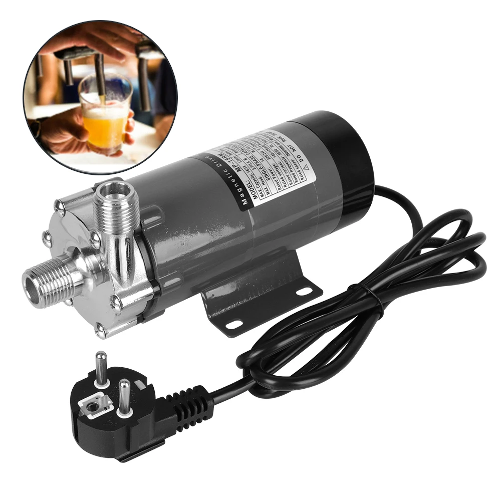 

Water Beer Pump for Home Brewing BSPT 220V EU Standard MP-15RM 1/2'' NPT 140 Celsius Homebrew Magnetic Drive Pump