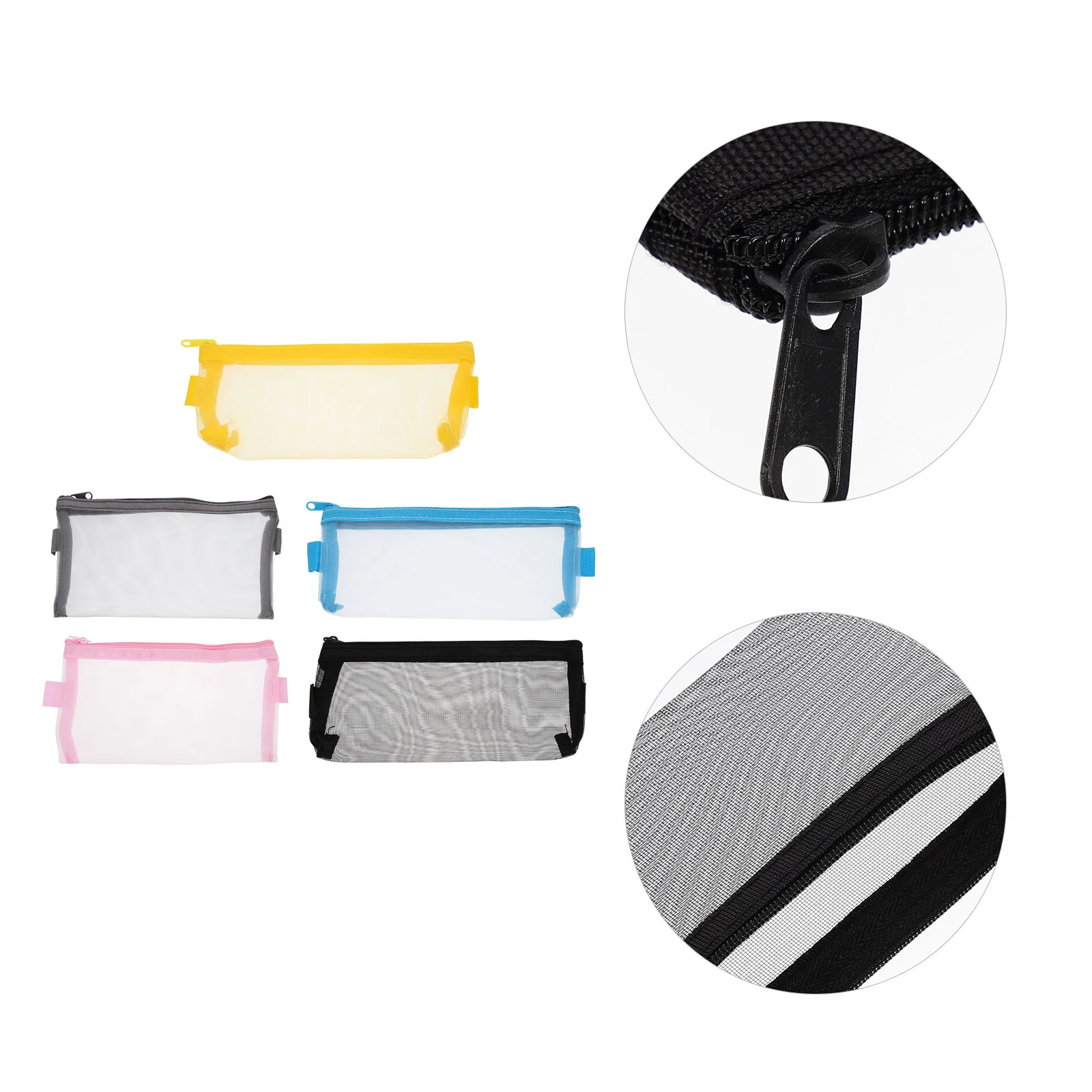 

Bag Holder Pen Stationery Case Organizer Pouch Makeup Brush Mesh Zipperstorage Portable Containermakeearbuds Jewelry Cases