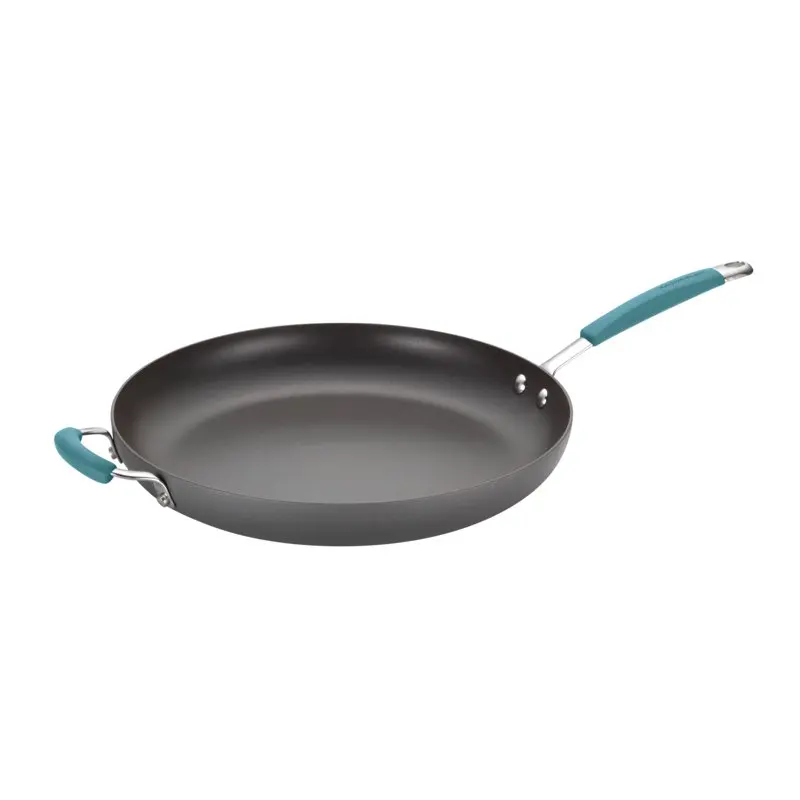

14-Inch Cucina Hard-Anodized Nonstick Skillet with Helper Handle, Gray/Agave Blue 2023 Now