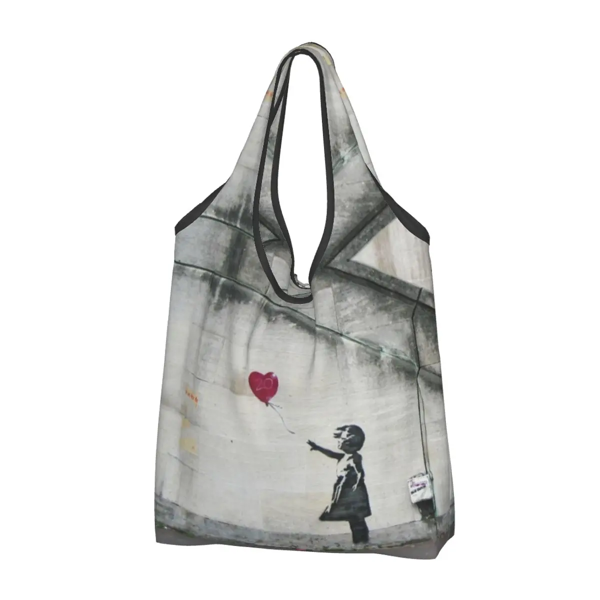 

Banksy воздушные шары, сумки для покупок для девочек, забавная Сумка-тоут, сумка на плечо, вместительная Портативная сумка для улицы, граффити, художественная сумка