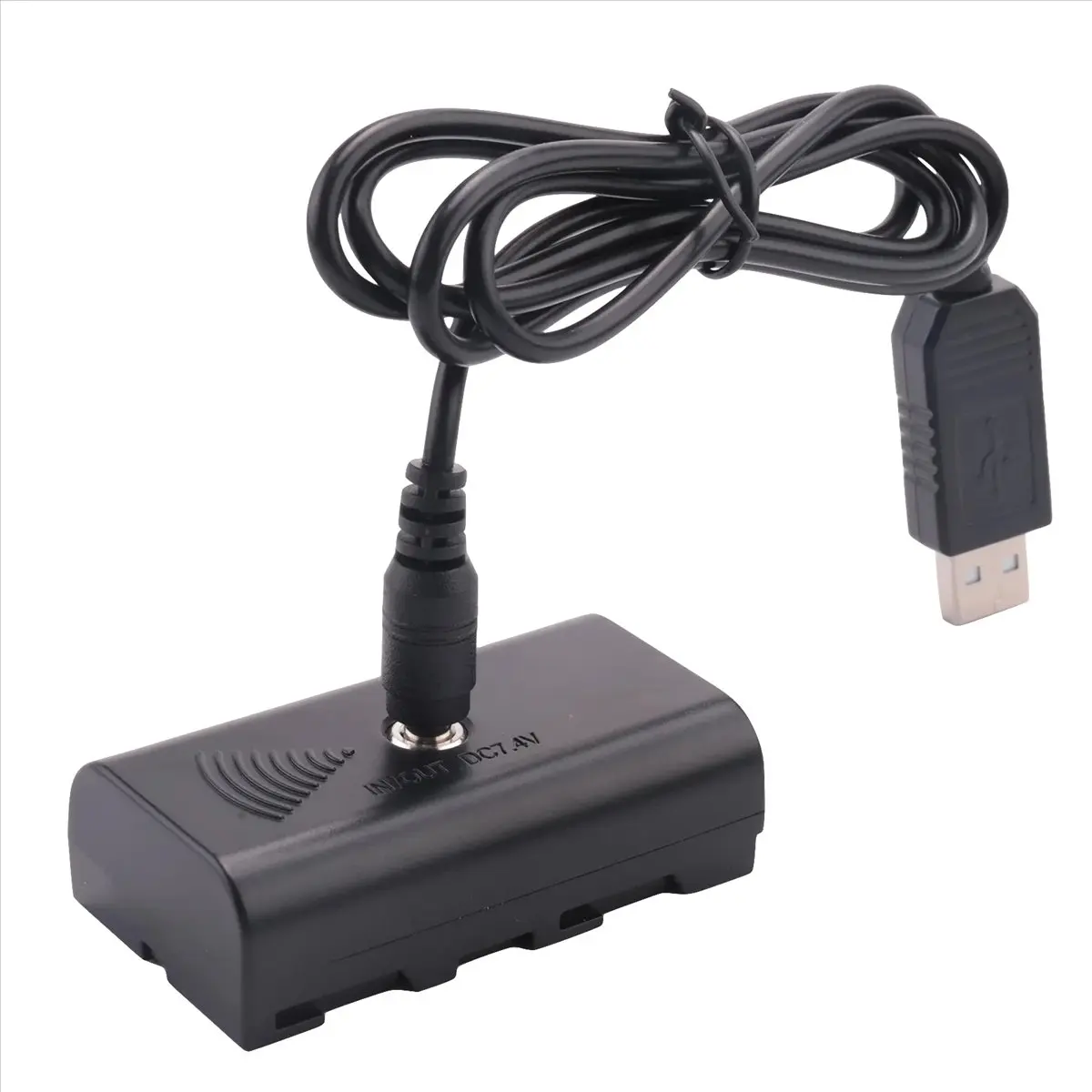 Фото T64C! Кабель-переходник DC Coupler с USB-портом +5В для Sony NP F550 F570 F770 F750 F970 F990 №4