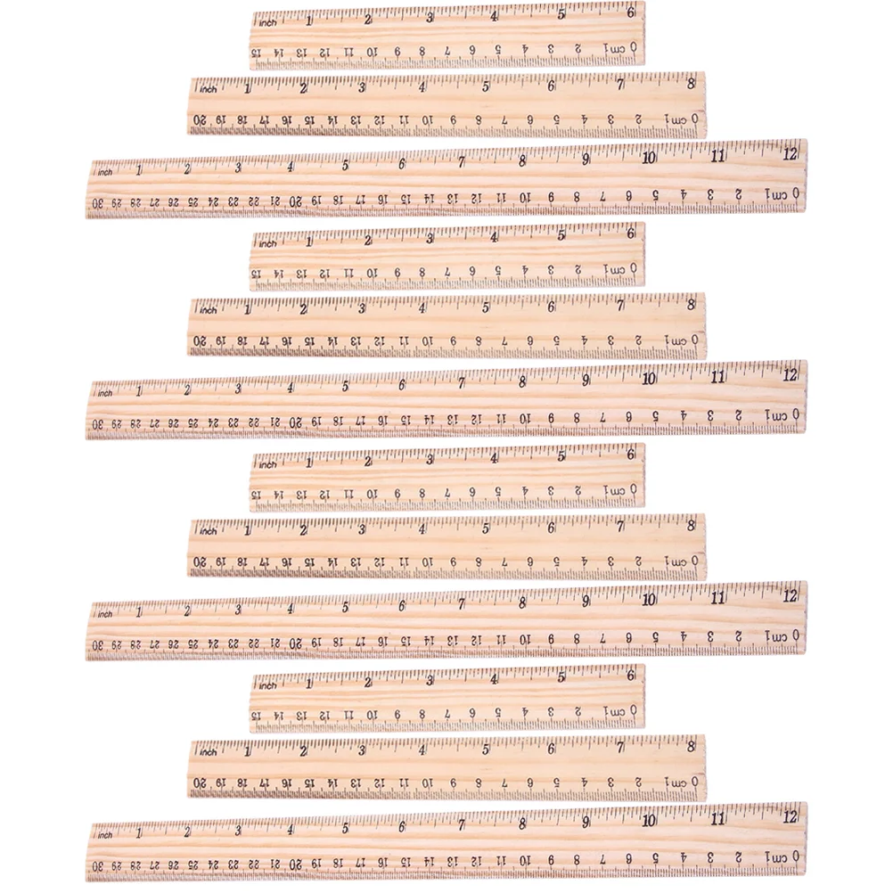 12 шт. деревянные линейки измерительные линейки студенческие линейки  математические Обучающие ли