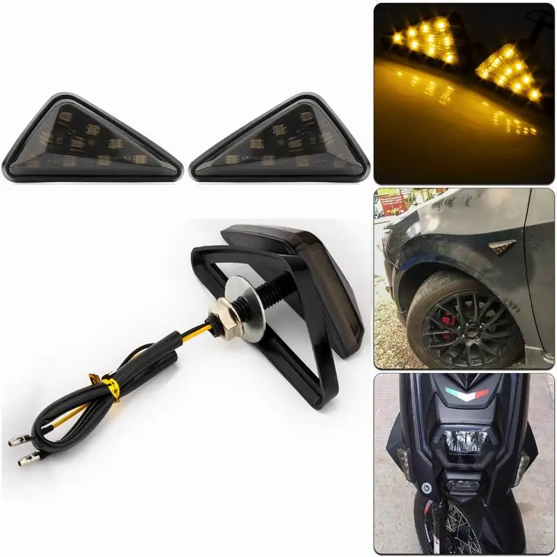 

Водонепроницаемый треугольный светодиодный индикатор поворота для мотоцикла, 1 пара, 12 В, 9 светодиодов