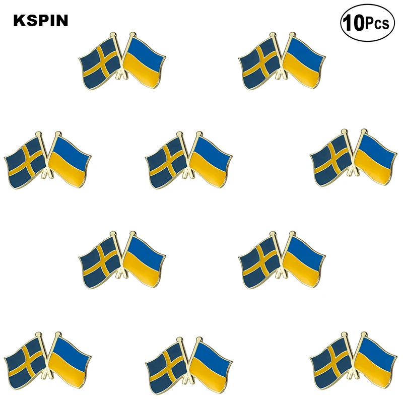 

Sweden and Ukraine Flag Lapel Pin Flag badge Brooch Pins Badges 10Pcs a Lot