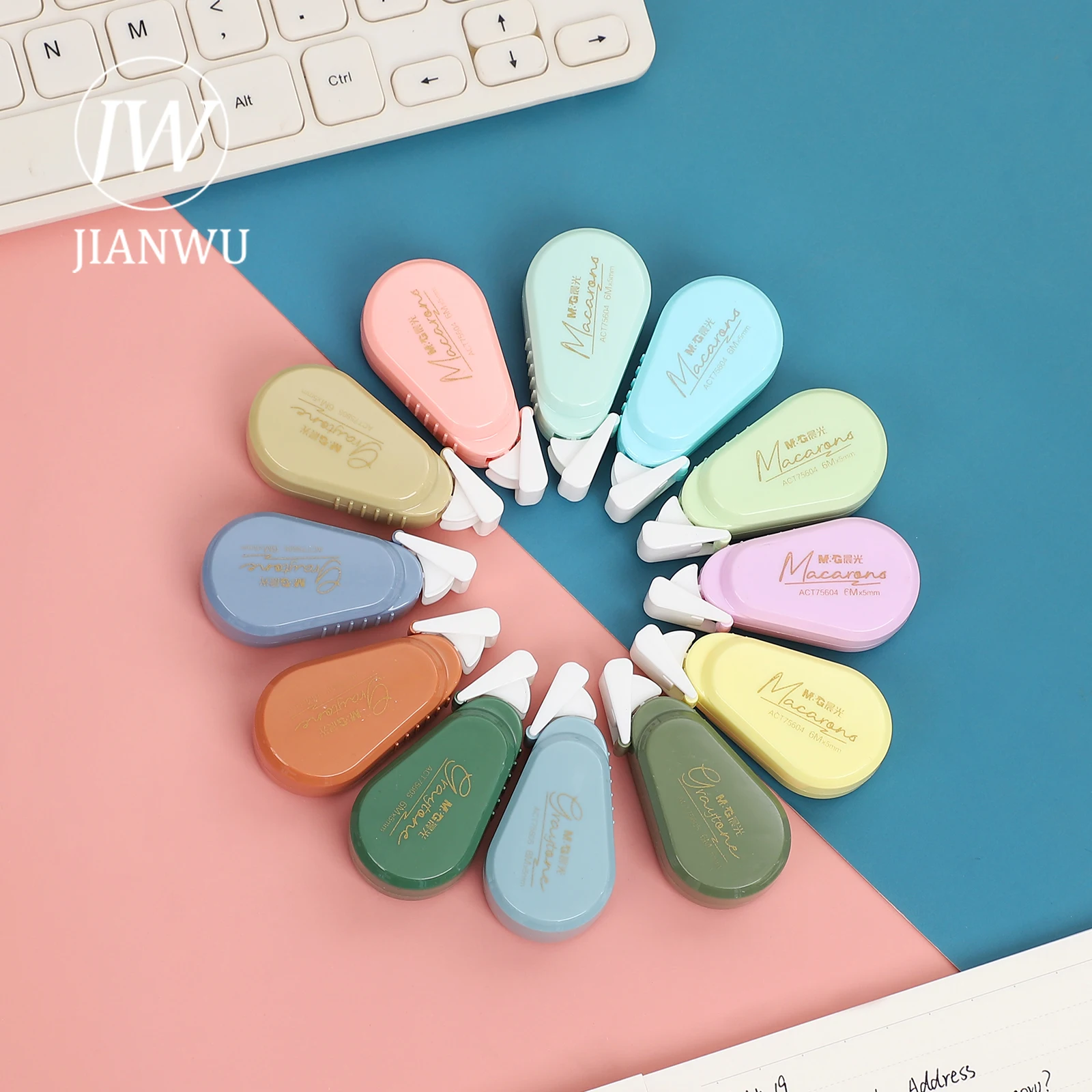 JIANWU 6 Pcs/Set Cute Mini Correction Tape 6m Creative Strong Adhesive Student Altered Kawaii Stationery Supplie | Канцтовары для
