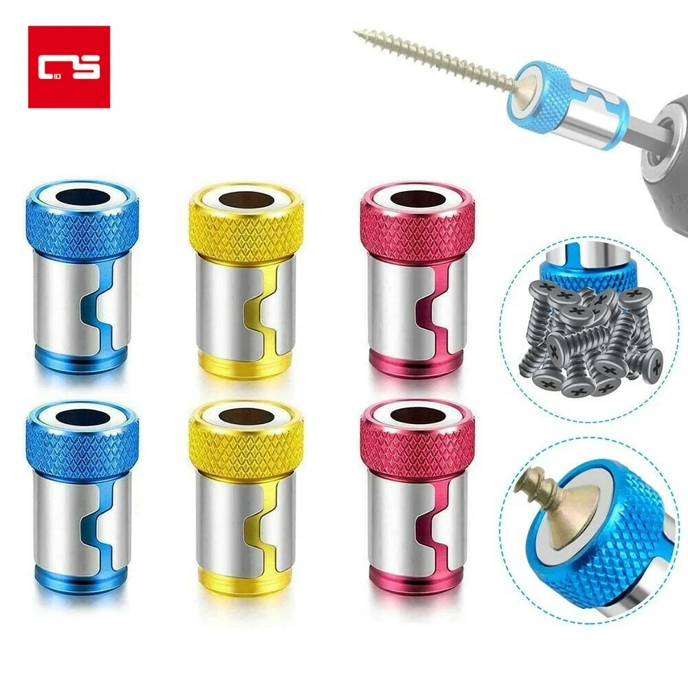 

3 in 1 Screwdriver Magnetic Ring 1/4” Shank Anti-Corrosion Drill Bit Screw driver Accessories Universal Magnetic Ring for Bit
