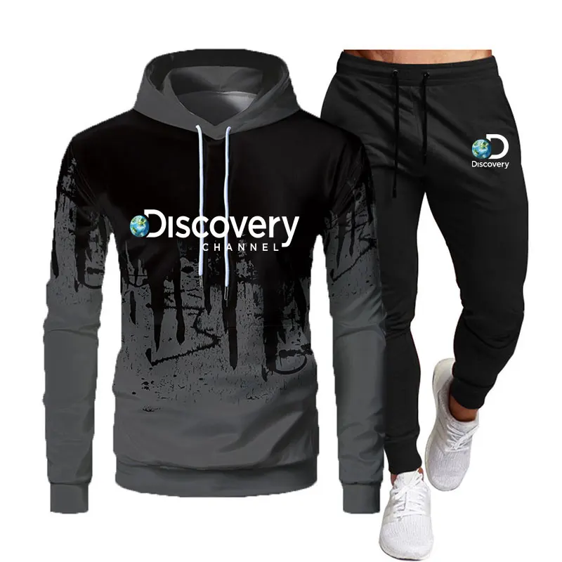 

Discovery channel Роскошные печатные стандартные толстовки и брюки, женская спортивная брендовая одежда