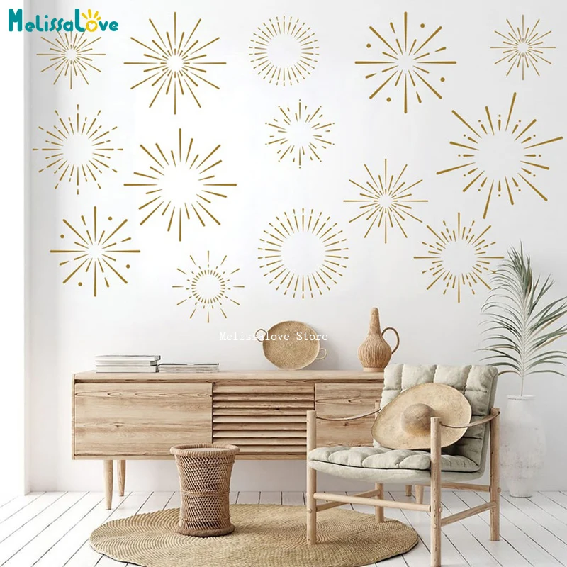 

DIY Sunburst Wall Decals Nordic Minimalist Style Design Room Decor Home Decoration Art Sun Smile Murals Removable YT6667