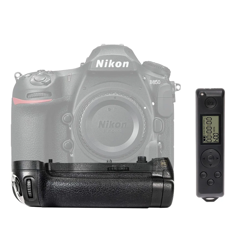 Вертикальный держатель для аккумулятора для камеры Nikon D850, работает с аналогичной или детской батареей. Вертикальный держатель для аккумулятора для камеры Nikon D850, работает с аналогичной или детской батареей.