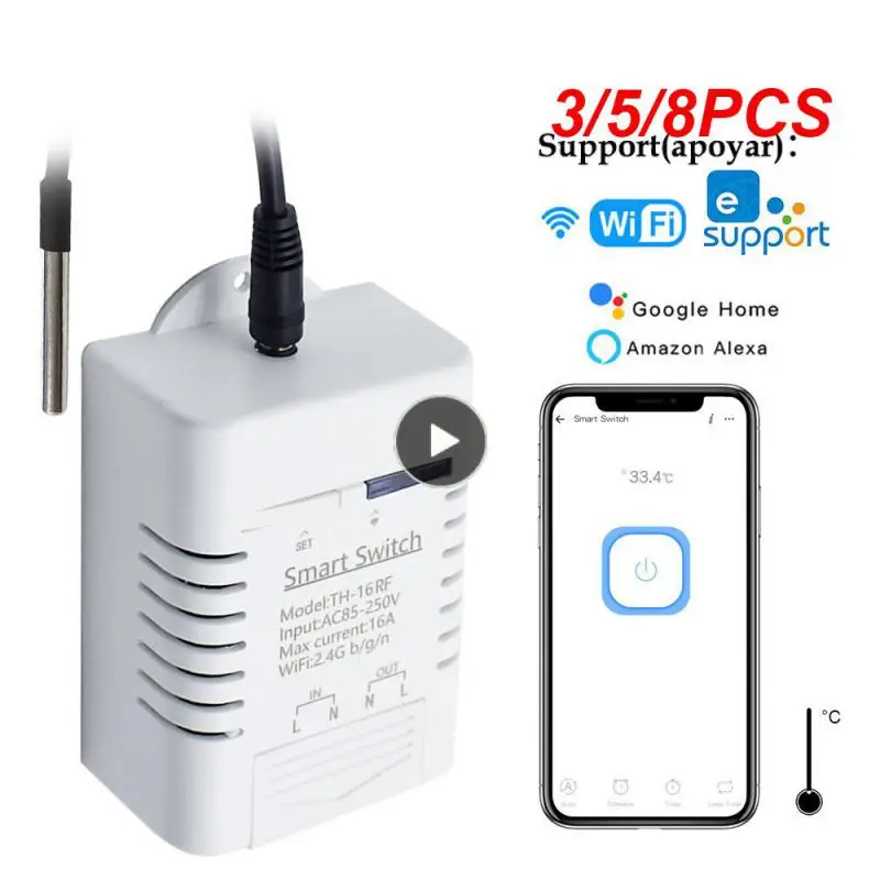 

3/5/8PCS Foldable Zigbee Socket Thermostat Smart Plug Zigbee 433mhz 16a Apple Homekit Accessories Smart House Smarthome