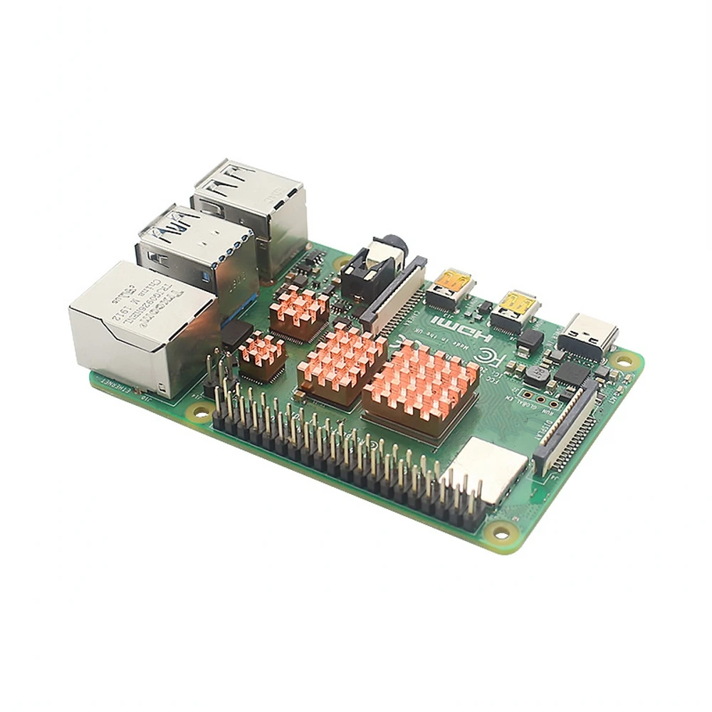 

Медный радиатор для Raspberry Pi 4, 4 металлические радиаторы, процессор RAM, теплоотвод, пассивный радиатор охлаждения для Raspberry Pi 4 ModelB