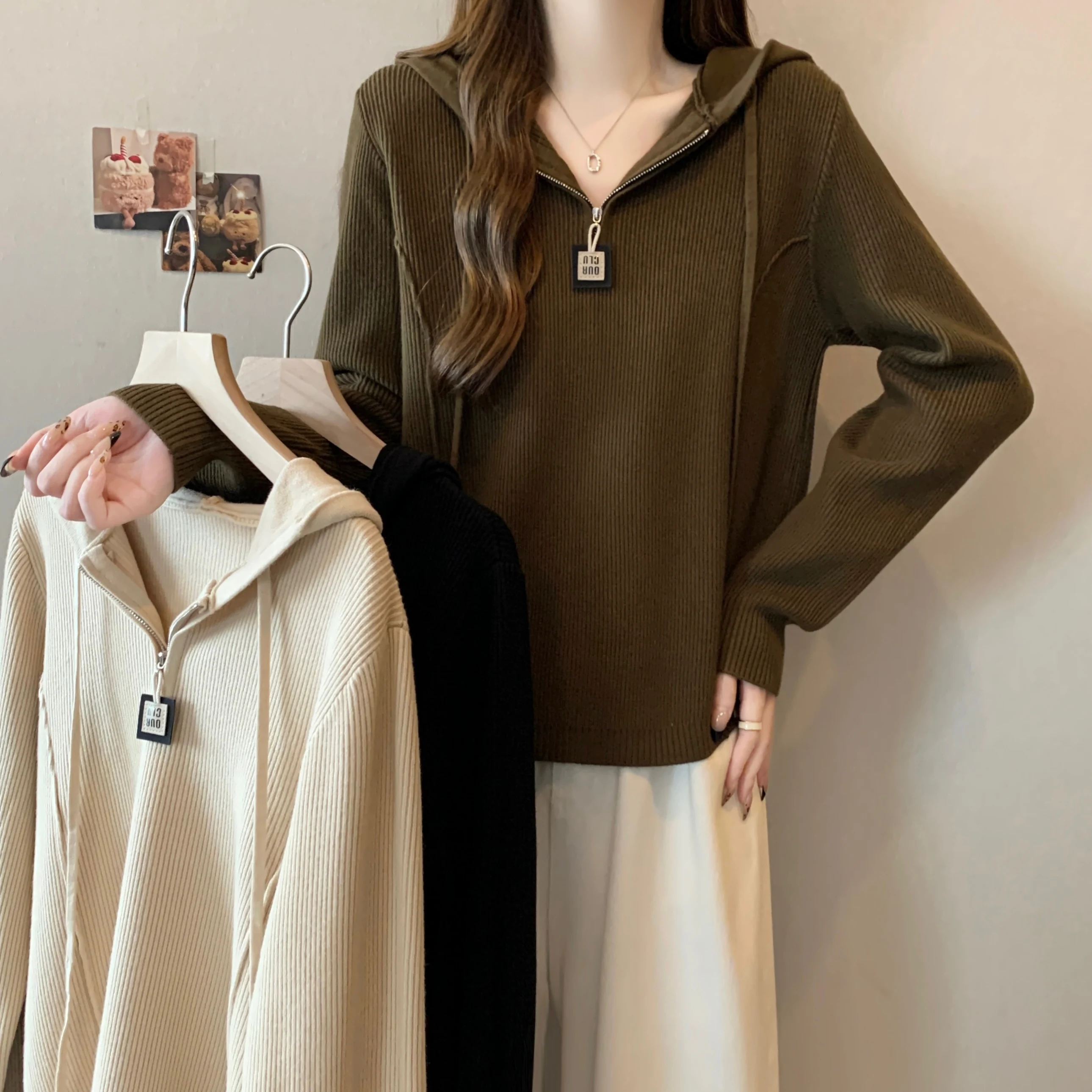 Женская одежда больших размеров осенняя новинка 2024 повседневный утягивающий