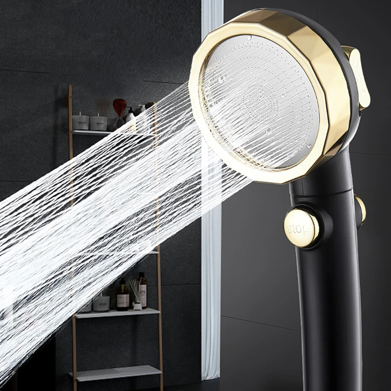 

Hand Turbocharger Shower Head Bathroom Rainfall System Chrome Shower Head Water Saving Heater Alcachofa Ducha Home Improvement