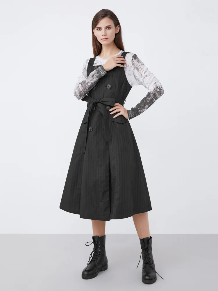 Sdeer SINCEREDO Женская одежда Весенне-осенняя Ретро повседневное двубортное платье с