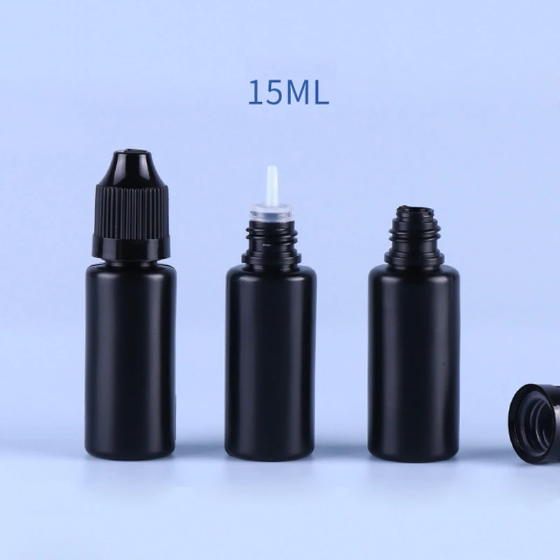 5 шт. мл 10 15 30 черная полиэтиленовая бутылка для жидкости легко сжимаемая