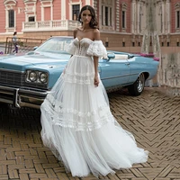 bohemian handcraft wedding dress sweetheart lace up bride gown a line tassel detachable sleeves bridal dresses vestido de novia