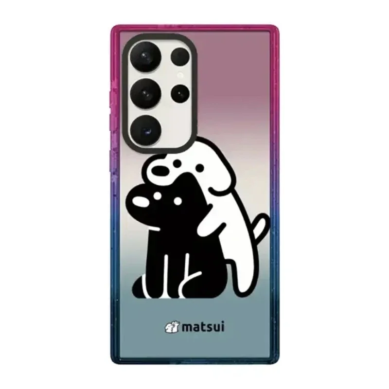 Cute Dog Acrylic Protective Case for Samsung Galaxy S22U S23U S24 Ultra S24+ Plus Shell with MagSafe
