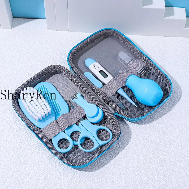 8Pcs/set Portable Infant Child Healthcare Tools Sets Baby Nail Scissors Clipper Newborn Grooming Care Kits for Toddler Gift