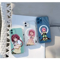 to love ru darkness anime phone case transparent magsafe magnetic magnet for iphone 13 12 11 pro max mini wireless charging