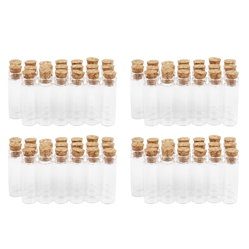 

HOT！-80Pcs 11X32mm Tiny Mini Empty Clear Cork Glass Bottles Vials 2Ml