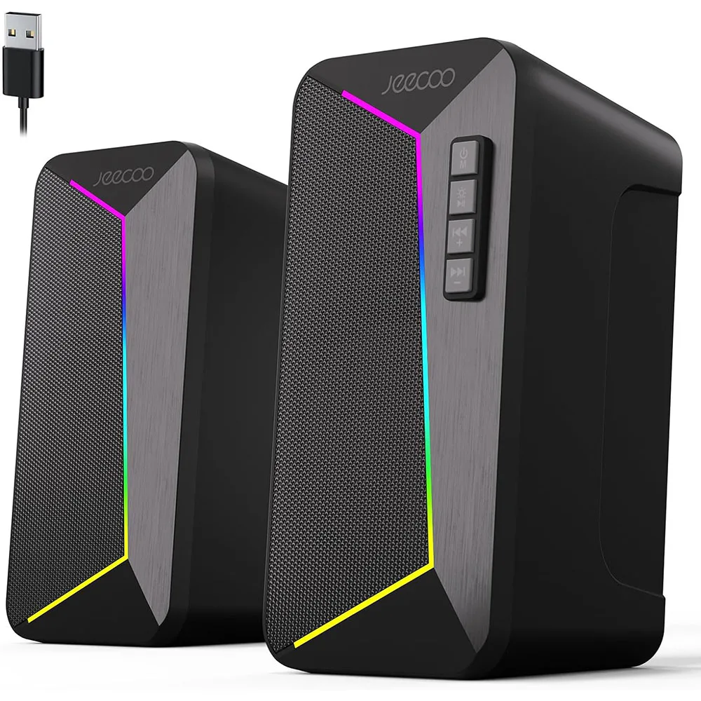 Настольные колонки RGB 2 0-канальный компьютерный динамик для ПК с цветными