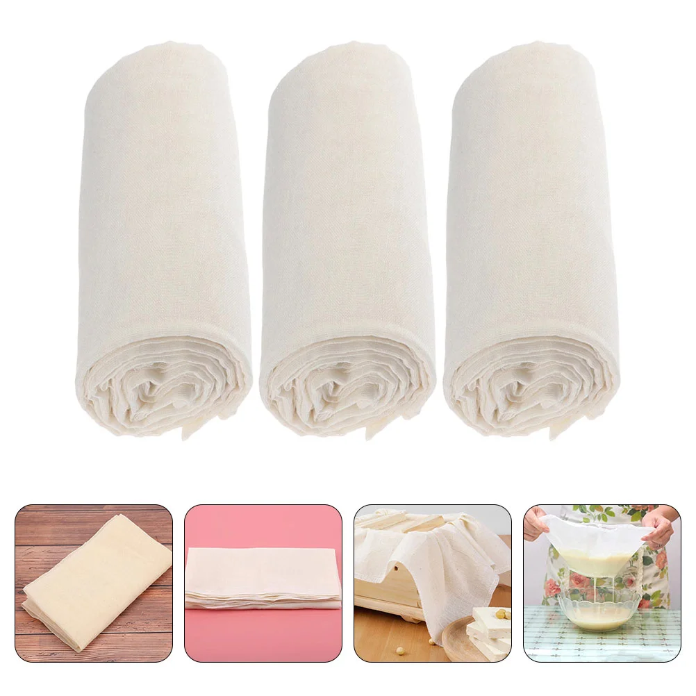 

3 Pcs Cheese Filter Cloth Organic Cloths Straining Reusable Cheesecloth Tofu Cotton Multi-use