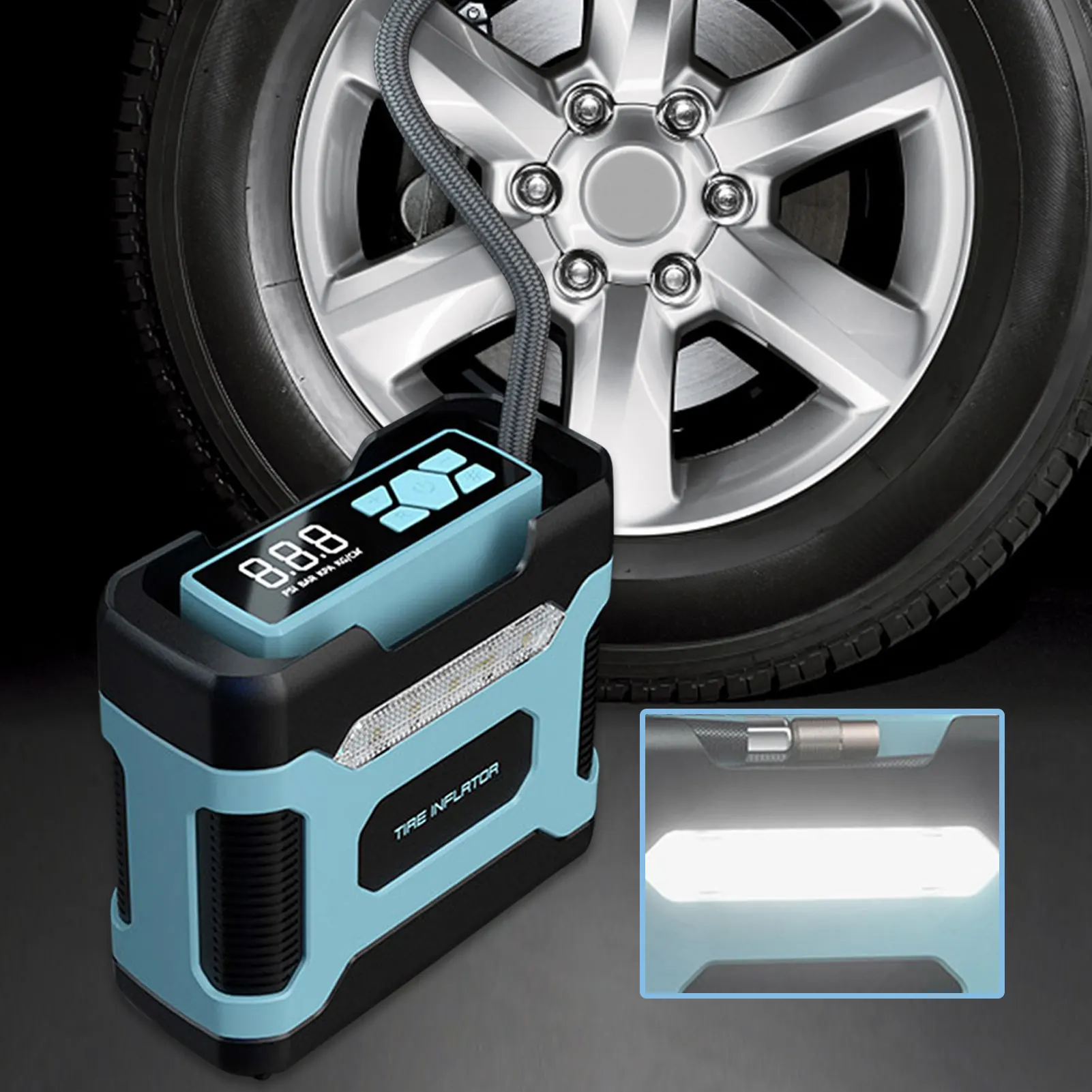 

Автомобильный компрессор для шин Iator, 12 В постоянного тока, 150 фунтов/кв. Дюйм, цифровой светодиодный Автомобильный Электрический воздушный ...