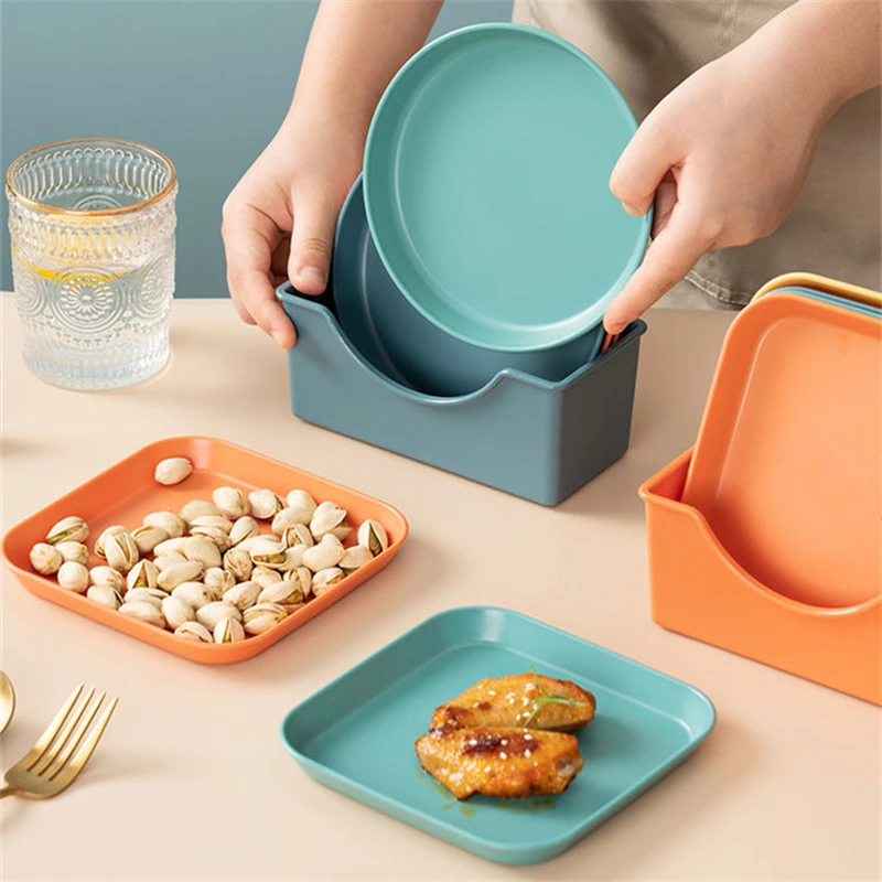 

Multi-Purpose Small Dish Bone Spit Plate Round Snack Plate Reusable Plates Snack Tableware for Fruit Candy Desserts Side Dishes