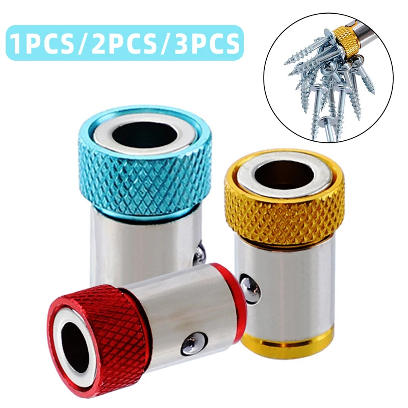 

1pcs/2pcs/3pcs Universal Magnetic Ring 6.35mm Hex Shank Metal Screwdriver Bit Strong Magnetizer Anti-Corrosion Drill Bits Tools
