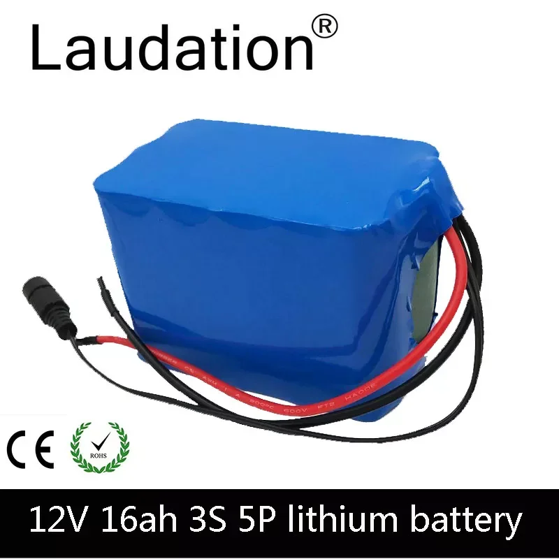 

Laudation 12V Battery 12V 16ah High Capacity Protection 3S 5P 12.6V 18650 Lithium Rechargeable Battery 12V 16000mAh Capacity Hot
