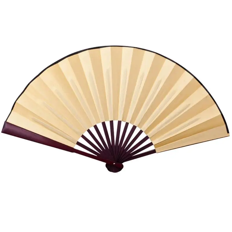 

Inch10 Inch Silk Cloth Blank Chinese Folding Fan Wooden Bamboo Antiquity Folding Fan For Calligraphy Painting 40P