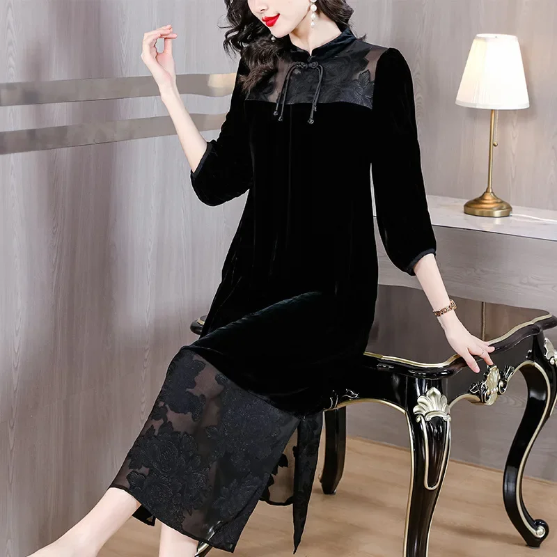 Высококачественное черное платье больших размеров для похудения уменьшающее