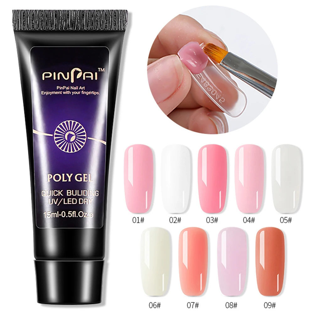 

Nail Builder 15ml Poly Nail Gel Nail Art Acrylic Gel Crystal Tips Enhancement Slip Solution Quick Extension Gel Cream Color 15ml