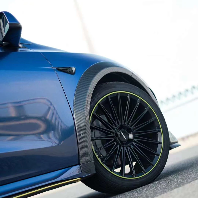 Углеродное волокно широкополосный боковой модификационный корпус крыло для Tesla