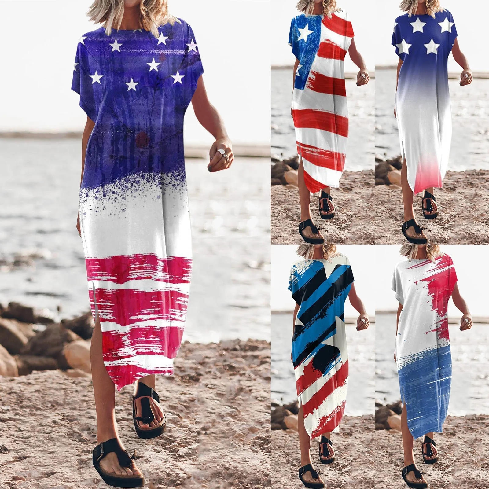 

Женская футболка-макси с рукавом «летучая мышь» и круглым вырезом