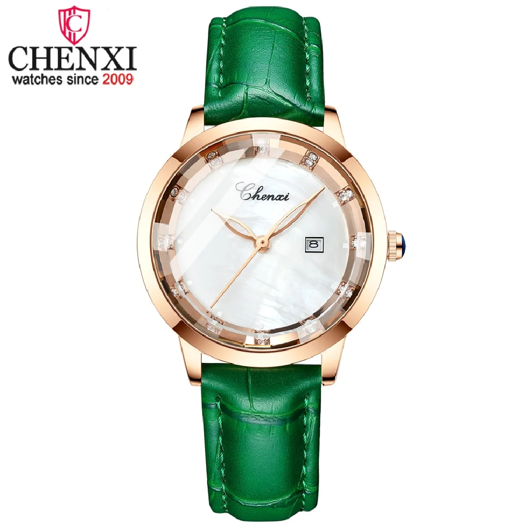 2022 CHENXI Fashion Ladies Watches Simple Round Dial Clock Casual Leather Waterproof Watch Analog Quartz Women Wristwatch