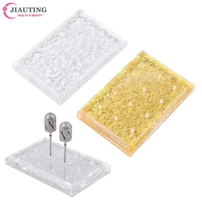 

12 Holes Nail Drill Bit Holder Nail File Display Stand Manicure Storage Container Nail Drill Bit Acrylic Clear Exhibition Stand