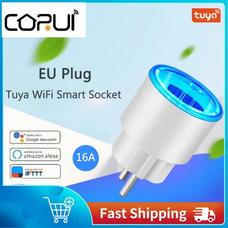 

CORUI Tuya WiFi Smart Plug Remote Voice Control 16A EU RGB Intelligent Socket With Power Monitor Work With Alexa Google Home
