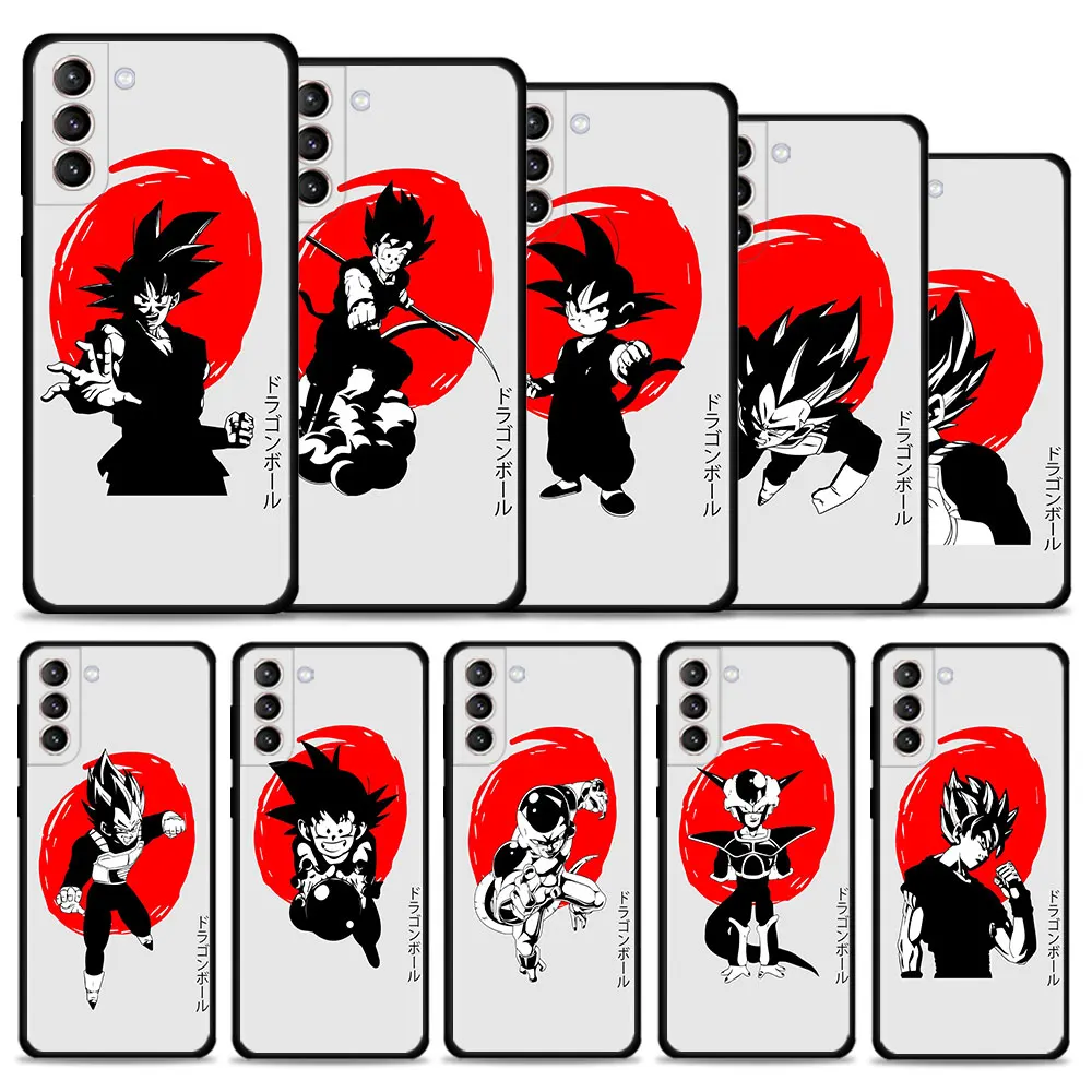 Японский красный чехол Dragonball для смартфона Samsung Galaxy S21 S20 FE S22 Ultra S10 S9 S8 Plus S10e Note 20Ultra