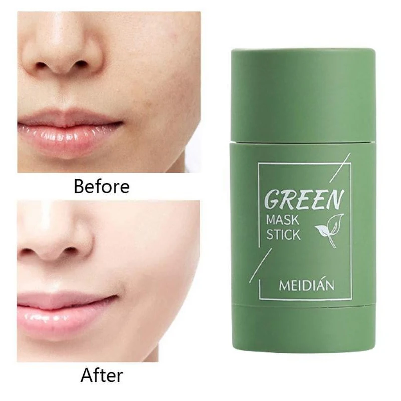 

Face Clean Mask Green Tea Cleansing Stick Smear Solid Cleansing Mask Deep Moisturizing Shrink Pores Blackhead Acne Film 40g