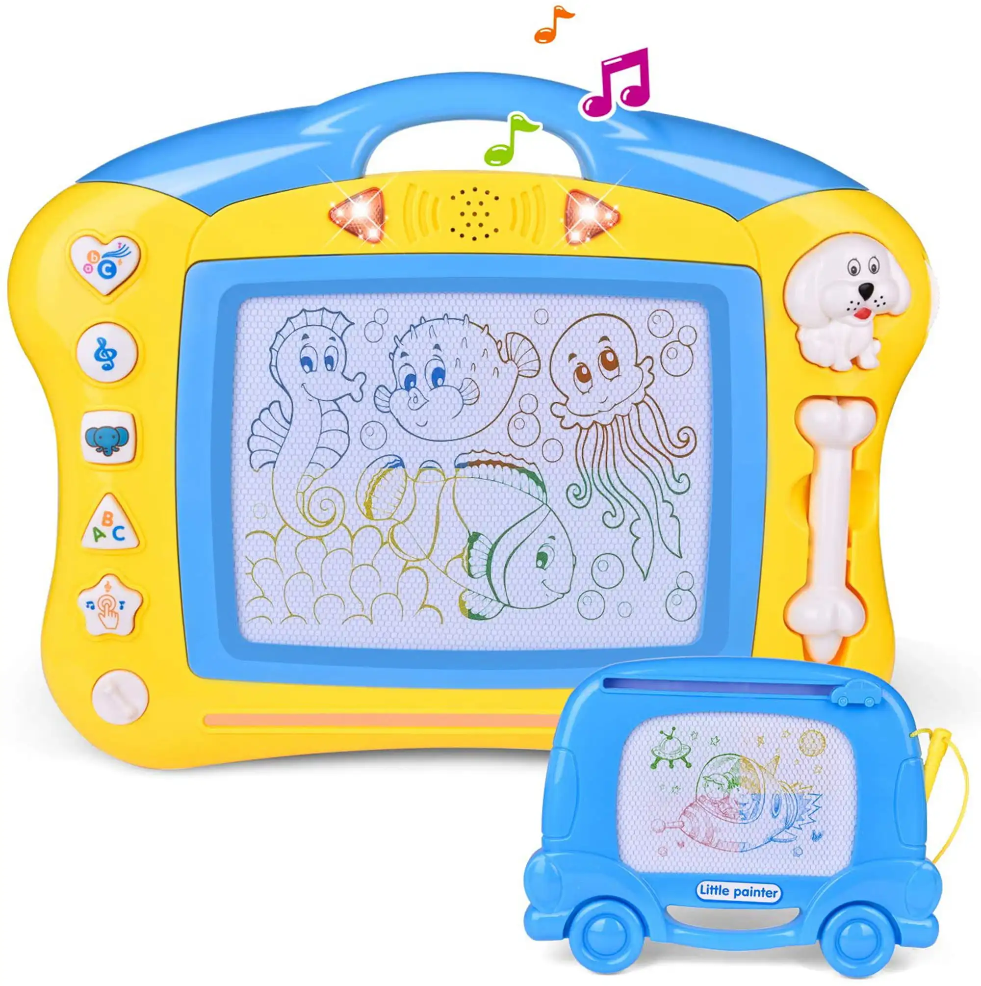 

Drawing Board Set Kids and Toddlers. Large 15.35 Inch Magna Doodle Writing Pad Comes with a Travel Size Sketch Doodle Board.Blu