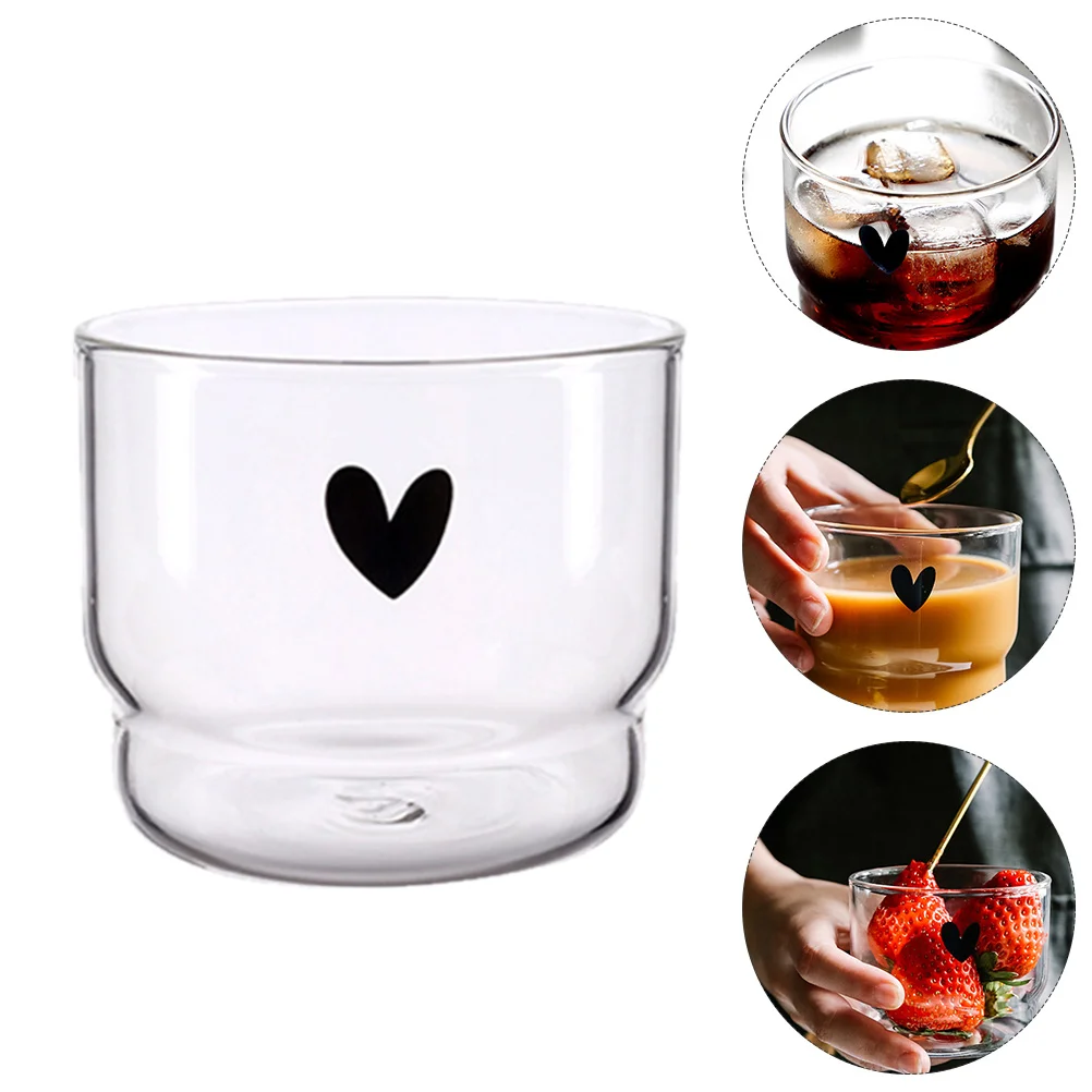 

1pc Glass Cup Beverage Cup Transparent Drinking Cup (Transparent)